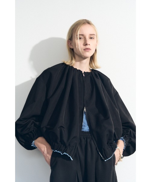 Muel Chic（ミュエルシック）の「Cova blouson  コヴァブルゾン（ブルゾン・レディース・スカイブルー/ブラック/アイボリー・FREE）」の17枚目の写真