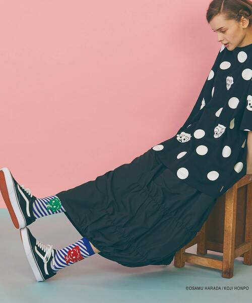 FRAPBOIS（フラボア）の「OSAMU GOODS ストライプソックス（ソックス/靴下・レディース・ブラック/ブルー/レッド・FREE）」の4枚目の写真