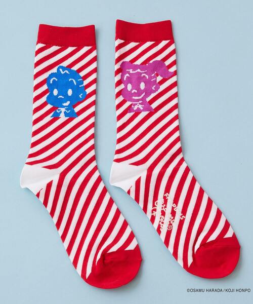 FRAPBOIS（フラボア）の「OSAMU GOODS ストライプソックス（ソックス/靴下・レディース・ブラック/ブルー/レッド・FREE）」の5枚目の写真
