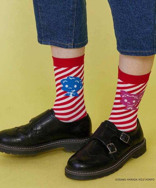 FRAPBOIS（フラボア）の「OSAMU GOODS ストライプソックス（ソックス/靴下・レディース・ブラック/ブルー/レッド・FREE）」の7枚目の写真