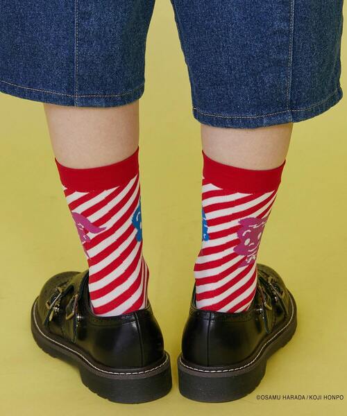 FRAPBOIS（フラボア）の「OSAMU GOODS ストライプソックス（ソックス/靴下・レディース・ブラック/ブルー/レッド・FREE）」の8枚目の写真