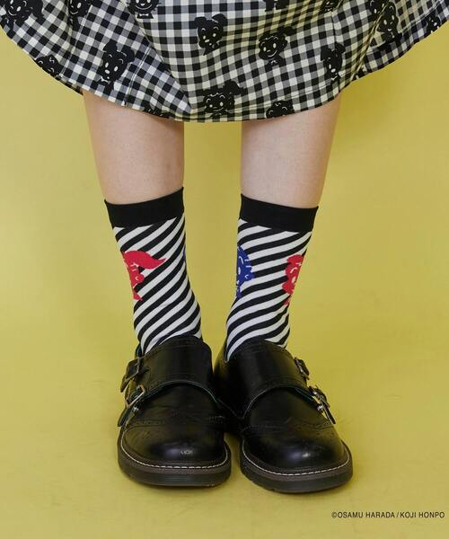 FRAPBOIS（フラボア）の「OSAMU GOODS ストライプソックス（ソックス/靴下・レディース・ブラック/ブルー/レッド・FREE）」の12枚目の写真