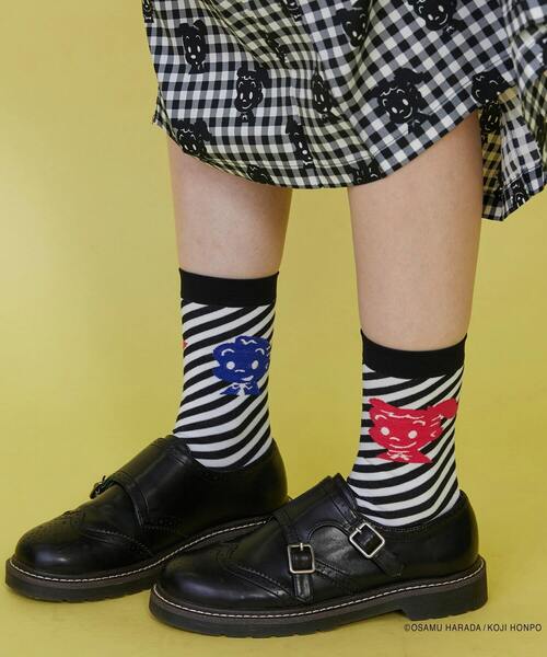 FRAPBOIS（フラボア）の「OSAMU GOODS ストライプソックス（ソックス/靴下・レディース・ブラック/ブルー/レッド・FREE）」の13枚目の写真