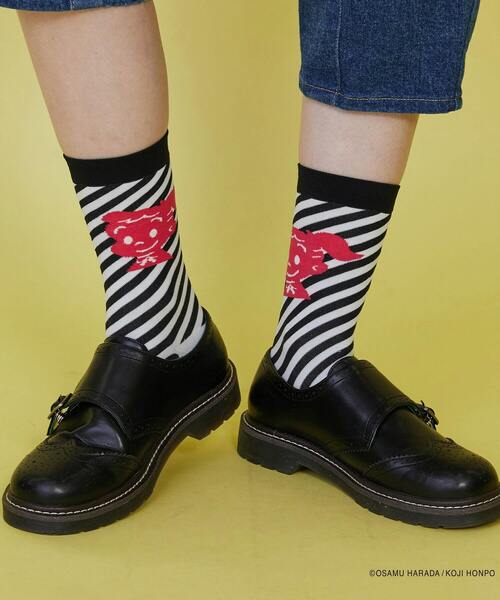 FRAPBOIS（フラボア）の「OSAMU GOODS ストライプソックス（ソックス/靴下・レディース・ブラック/ブルー/レッド・FREE）」の16枚目の写真