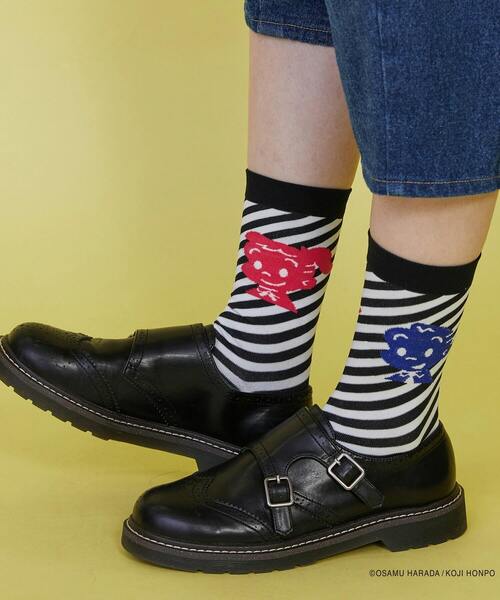 FRAPBOIS（フラボア）の「OSAMU GOODS ストライプソックス（ソックス/靴下・レディース・ブラック/ブルー/レッド・FREE）」の17枚目の写真