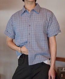 EPNK（イーピーエヌケー）の「Cropped Seersucker check Shirt / クロップドシアサッカーチェックシャツ（シャツ/ブラウス）」