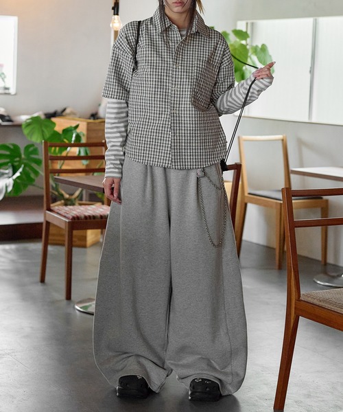 EPNK(イーピーエヌケー)の「Cropped Seersucker check Shirt / クロップドシアサッカーチェックシャツ(シャツ/ブラウス・メンズ・ブラック/サックスブルー/アイボリー・SMALL/MEDIUM/LARGE)」の20枚目の写真