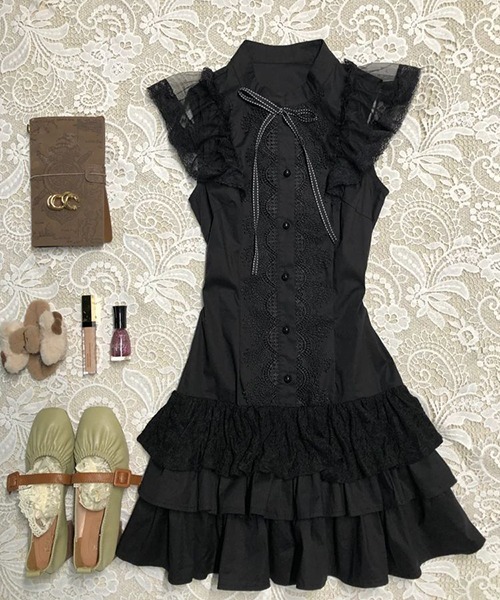 gossip！ロサンゼルス（ゴシップロサンゼルス）の「YUGA　ケーキスカートワンピース（ワンピース・レディース・ネイビー・M/L）」の2枚目の写真