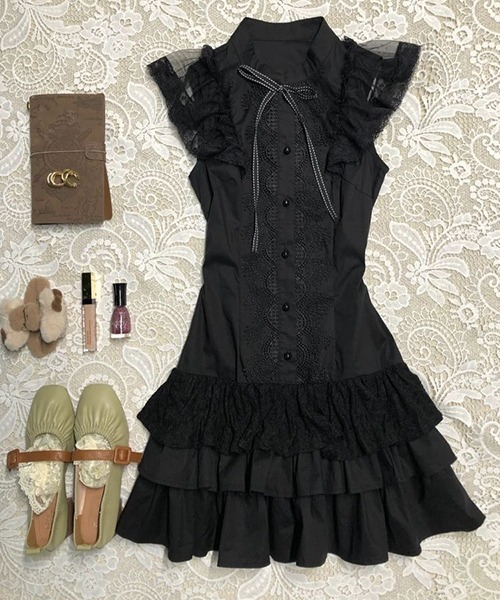 gossip！ロサンゼルス（ゴシップロサンゼルス）の「YUGA　ケーキスカートワンピース（ワンピース・レディース・ネイビー・M/L）」の9枚目の写真