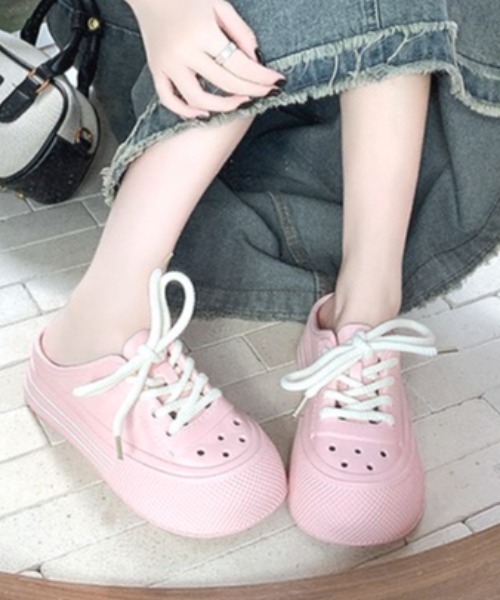 Vipoa（ヴィポア）の「Laceup slipon Crocs（サンダル・レディース・ホワイト/ブラック/ピンク・MEDIUM/SMALL/LARGE）」の21枚目の写真