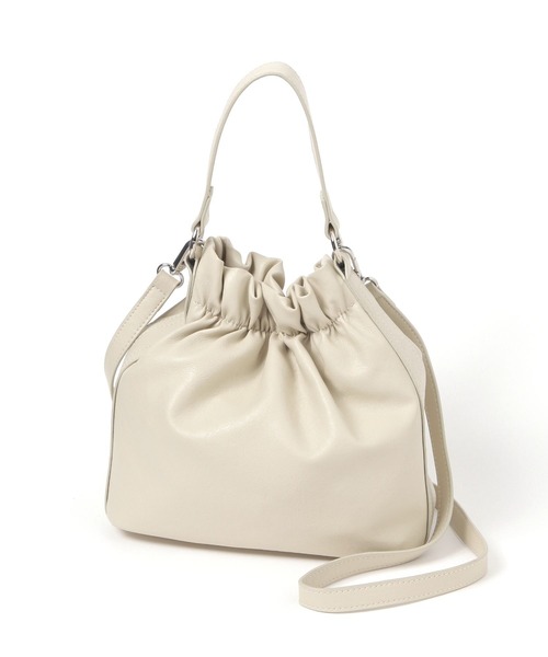 LAKOLE（ラコレ）の「2WAYクチギャザーミニショルダーバッグ / 660845（ショルダーバッグ・レディース・ライトグレー/オフホワイト/ブラック・FREE）」の2枚目の写真