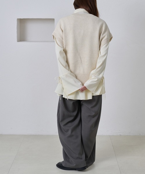 apres jour clair(アプレジュールクレア)の「【apres jour clair】刺繍デザインニットベスト(ニット/セーター・レディース・グリーン/アイボリー/チャコールグレー・フリー/X-LARGE)」の21枚目の写真