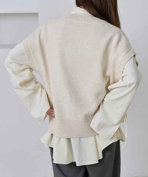 apres jour clair(アプレジュールクレア)の「【apres jour clair】刺繍デザインニットベスト(ニット/セーター・レディース・グリーン/アイボリー/チャコールグレー・フリー/X-LARGE)」の17枚目の写真