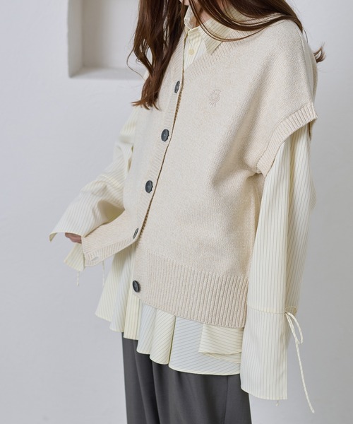 apres jour clair(アプレジュールクレア)の「【apres jour clair】刺繍デザインニットベスト(ニット/セーター・レディース・グリーン/アイボリー/チャコールグレー・フリー/X-LARGE)」の16枚目の写真