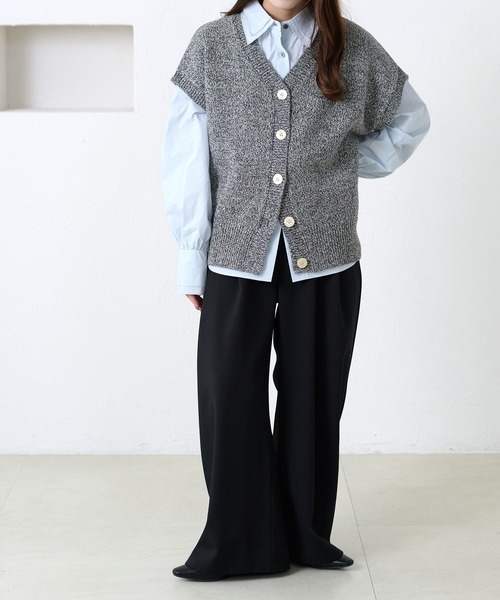 apres jour clair(アプレジュールクレア)の「【apres jour clair】刺繍デザインニットベスト(ニット/セーター・レディース・グリーン/アイボリー/チャコールグレー・フリー/X-LARGE)」の10枚目の写真