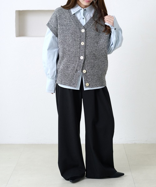 apres jour clair(アプレジュールクレア)の「【apres jour clair】刺繍デザインニットベスト(ニット/セーター・レディース・グリーン/アイボリー/チャコールグレー・フリー/X-LARGE)」の11枚目の写真