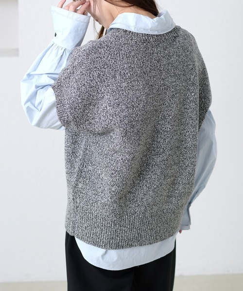 apres jour clair(アプレジュールクレア)の「【apres jour clair】刺繍デザインニットベスト(ニット/セーター・レディース・グリーン/アイボリー/チャコールグレー・フリー/X-LARGE)」の8枚目の写真