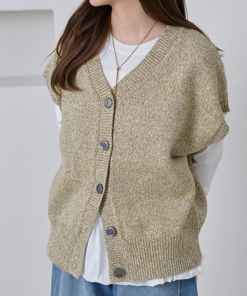 apres jour clair(アプレジュールクレア)の「【apres jour clair】刺繍デザインニットベスト(ベスト・レディース・グリーン/アイボリー/チャコールグレー・フリー/X-LARGE)」の14枚目の写真