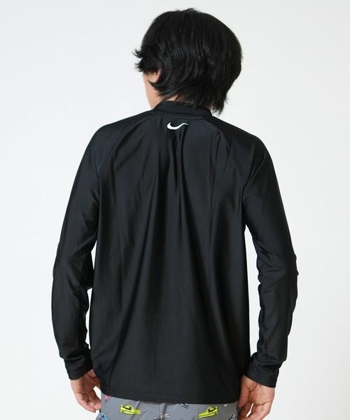 F.C.R.B. NIKE 長袖シャツ ブラック ライム　Mサイズ　【初期】 セール】NIKE/ナイキ 水着 ラッシュガード 長袖 ジップアップ UVカット