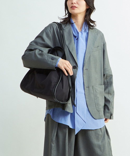 CONVERSE TOKYO(コンバーストウキョウ)の「GATHERED HANDLE TOTE BAG(トートバッグ・レディース・ブラック/グレー・FREE)」の3枚目の写真