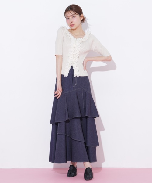 JILL BY JILLSTUART フリルトリムニット フリルトリムニット | JILL by JILL STUART（ジル バイ ジル