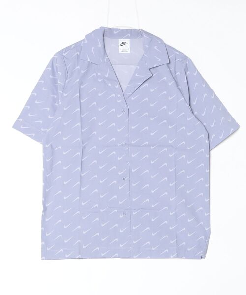 NIKE（ナイキ）の「NIKE/ナイキ AS W NSW MOD WVN SS TOP（シャツ/ブラウス・レディース・ホワイト/ブルー・S/XL/XS/M）」の2枚目の写真