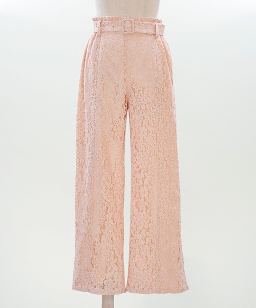 &BLOOM(アンドブルーム)の「総レース ワイドパンツ &BLOOM(アンドブルーム)(その他パンツ・レディース・ピンク/ネイビー・M/L)」の2枚目の写真