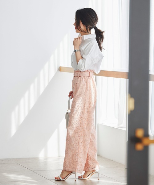 &BLOOM(アンドブルーム)の「総レース ワイドパンツ &BLOOM(アンドブルーム)(その他パンツ・レディース・ピンク/ネイビー・M/L)」の14枚目の写真