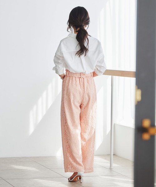 &BLOOM(アンドブルーム)の「総レース ワイドパンツ &BLOOM(アンドブルーム)(その他パンツ・レディース・ピンク/ネイビー・M/L)」の15枚目の写真