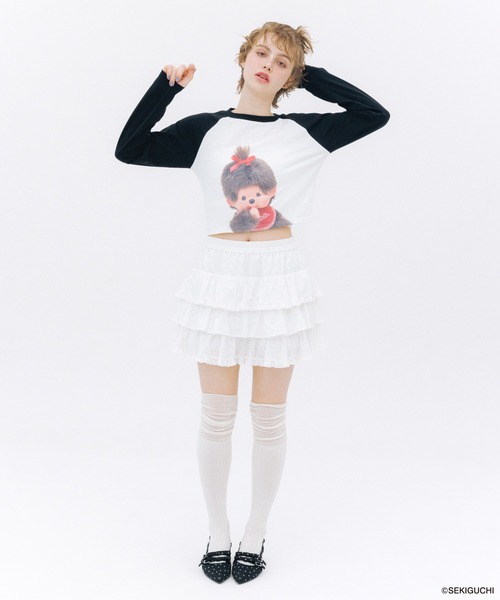 Heather(ヘザー)の「【モンチッチ×Heather】ラグランTEE 659563(Tシャツ/カットソー・レディース・レッド/ブラック・FREE)」の3枚目の写真