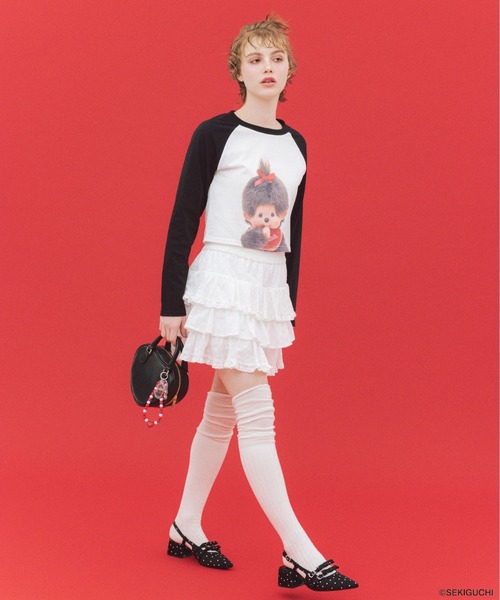 Heather(ヘザー)の「【モンチッチ×Heather】ラグランTEE 659563(Tシャツ/カットソー・レディース・レッド/ブラック・FREE)」の8枚目の写真