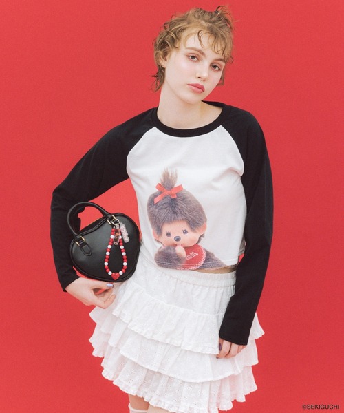 Heather(ヘザー)の「【モンチッチ×Heather】ラグランTEE 659563(Tシャツ/カットソー・レディース・レッド/ブラック・FREE)」の9枚目の写真