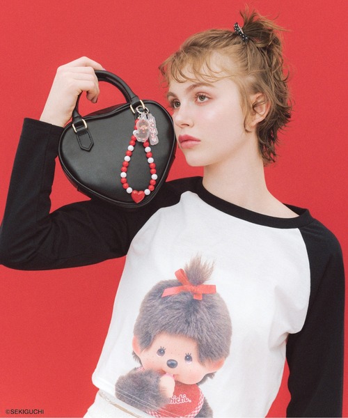 Heather(ヘザー)の「【モンチッチ×Heather】ラグランTEE 659563(Tシャツ/カットソー・レディース・レッド/ブラック・FREE)」の6枚目の写真