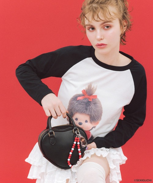 Heather(ヘザー)の「【モンチッチ×Heather】ラグランTEE 659563(Tシャツ/カットソー・レディース・レッド/ブラック・FREE)」の7枚目の写真
