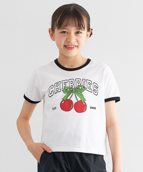 キッズ さくらんぼリンガーTシャツ（Tシャツ/カットソー）｜coca（coca