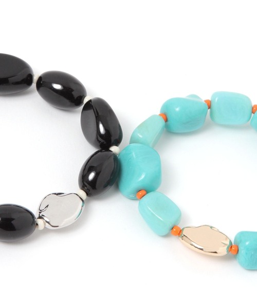 BAYFLOW（ベイフロー）の「ビッグストーン風ブレスレット（ブレスレット・レディース・ブラック/ブルー・FREE）」の3枚目の写真