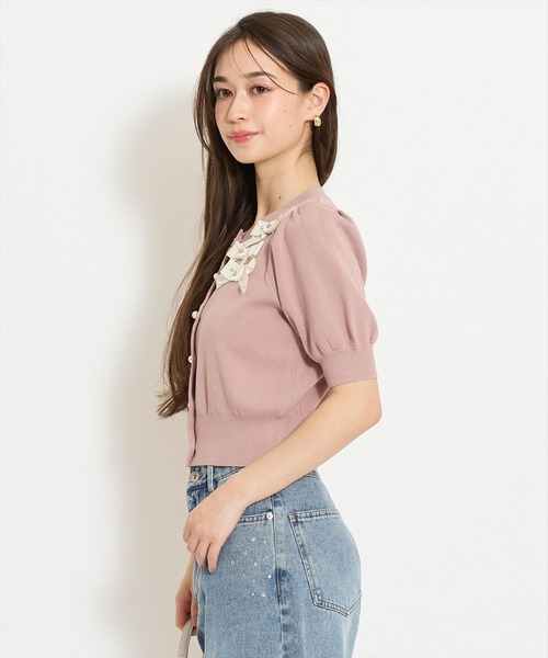 WILLSELECTION（ウィルセレクション）の「リボンデコレーションカーディガン（カーディガン/ボレロ・レディース・ピンク/ブラック系その他/オフホワイト/ブラック/サックスブルー・FREE）」の15枚目の写真