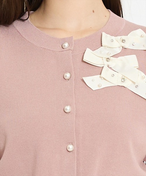 WILLSELECTION（ウィルセレクション）の「リボンデコレーションカーディガン（カーディガン/ボレロ・レディース・ピンク/ブラック系その他/オフホワイト/ブラック/サックスブルー・FREE）」の17枚目の写真