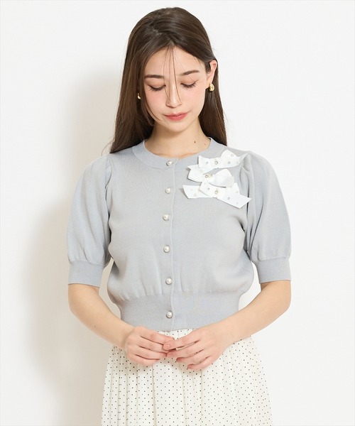 WILLSELECTION（ウィルセレクション）の「リボンデコレーションカーディガン（カーディガン/ボレロ・レディース・ピンク/ブラック系その他/オフホワイト/ブラック/サックスブルー・FREE）」の22枚目の写真