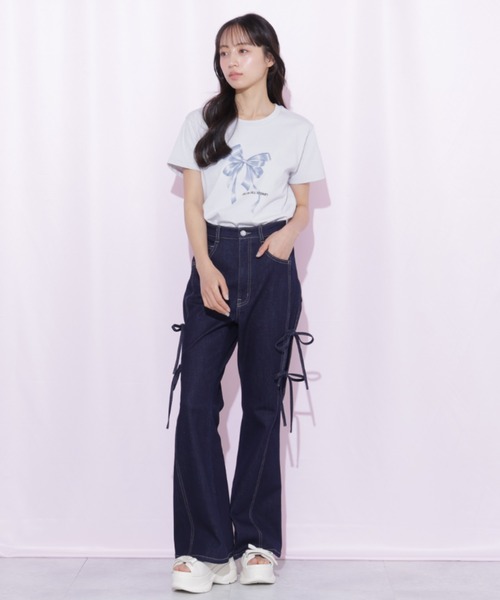 JILL by JILL STUART（ジルバイジルスチュアート）の「フォトジェニックリボンTシャツ（Tシャツ/カットソー・レディース・ブルー/ピンク/ホワイト系その他/ホワイト・FREE）」の12枚目の写真