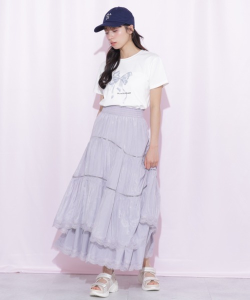 JILL by JILL STUART（ジルバイジルスチュアート）の「フォトジェニックリボンTシャツ（Tシャツ/カットソー・レディース・ブルー/ピンク/ホワイト系その他/ホワイト・FREE）」の20枚目の写真