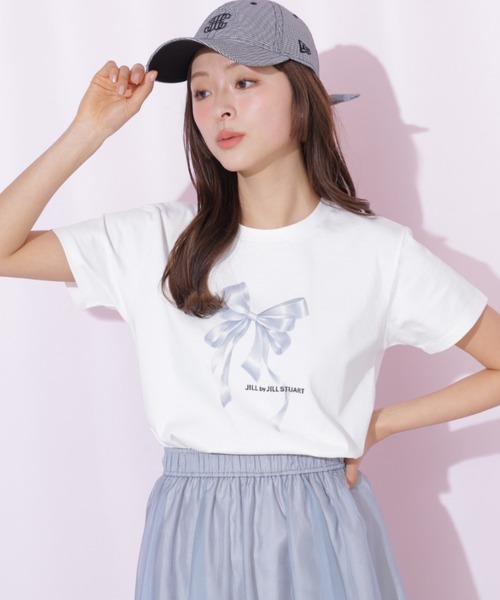 JILL by JILL STUART（ジルバイジルスチュアート）の「フォトジェニックリボンTシャツ（Tシャツ/カットソー・レディース・ブルー/ピンク/ホワイト系その他/ホワイト・FREE）」の22枚目の写真