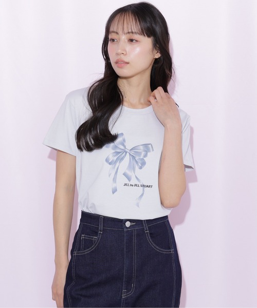 JILL by JILL STUART（ジルバイジルスチュアート）の「フォトジェニックリボンTシャツ（Tシャツ/カットソー・レディース・ブルー/ピンク/ホワイト系その他/ホワイト・FREE）」の8枚目の写真