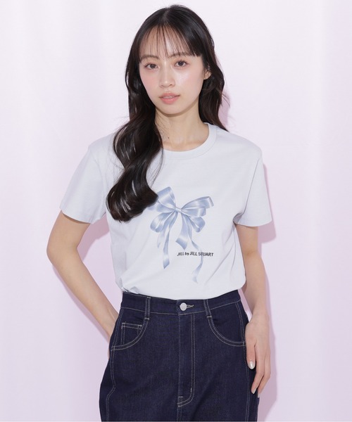 JILL by JILL STUART（ジルバイジルスチュアート）の「フォトジェニックリボンTシャツ（Tシャツ/カットソー・レディース・ブルー/ピンク/ホワイト系その他/ホワイト・FREE）」の7枚目の写真