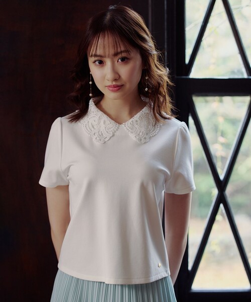 TOCCA（トッカ）の「SWEET CHANTILLY トップス（Tシャツ/カットソー・レディース・ブラック系/ピンク系/アイボリー系・SMALL/MEDIUM）」の2枚目の写真