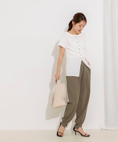 NOLLEY’S（ノーリーズ）の「ウォッシャブルスリット2WAYプルオーバー（Tシャツ/カットソー・レディース・ホワイト/ブラック/オレンジ/サックスブルー・38）」の9枚目の写真