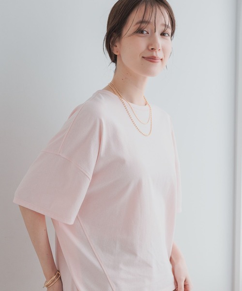 studio CLIP(スタディオクリップ)の「コットンコクーンTシャツ(Tシャツ/カットソー・レディース・オフホワイト/その他1/ラベンダー/ピンク/スモーク・MEDIUM/LARGE)」の4枚目の写真