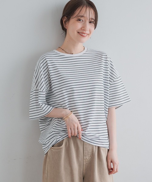 studio CLIP(スタディオクリップ)の「コットンコクーンTシャツ(Tシャツ/カットソー・レディース・オフホワイト/その他1/ラベンダー/ピンク/スモーク・MEDIUM/LARGE)」の6枚目の写真