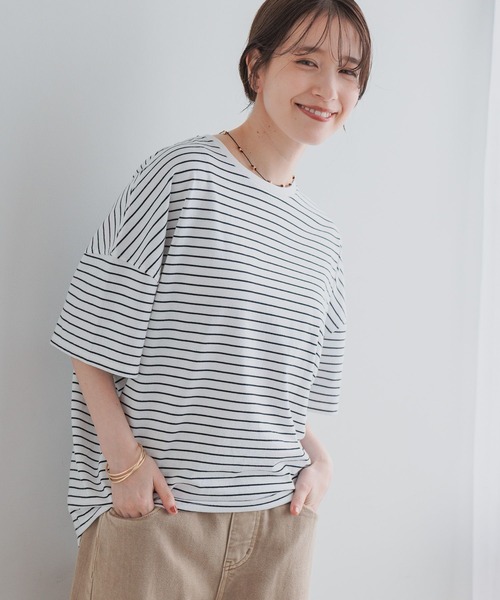 studio CLIP(スタディオクリップ)の「コットンコクーンTシャツ(Tシャツ/カットソー・レディース・オフホワイト/その他1/ラベンダー/ピンク/スモーク・MEDIUM/LARGE)」の7枚目の写真