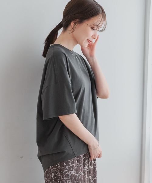 studio CLIP(スタディオクリップ)の「コットンコクーンTシャツ(Tシャツ/カットソー・レディース・オフホワイト/その他1/ラベンダー/ピンク/スモーク・MEDIUM/LARGE)」の15枚目の写真